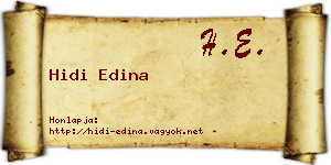 Hidi Edina névjegykártya